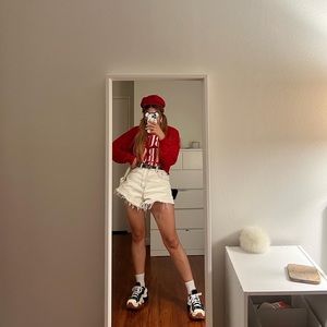 <Brand New> Red Lettering Cropped Top